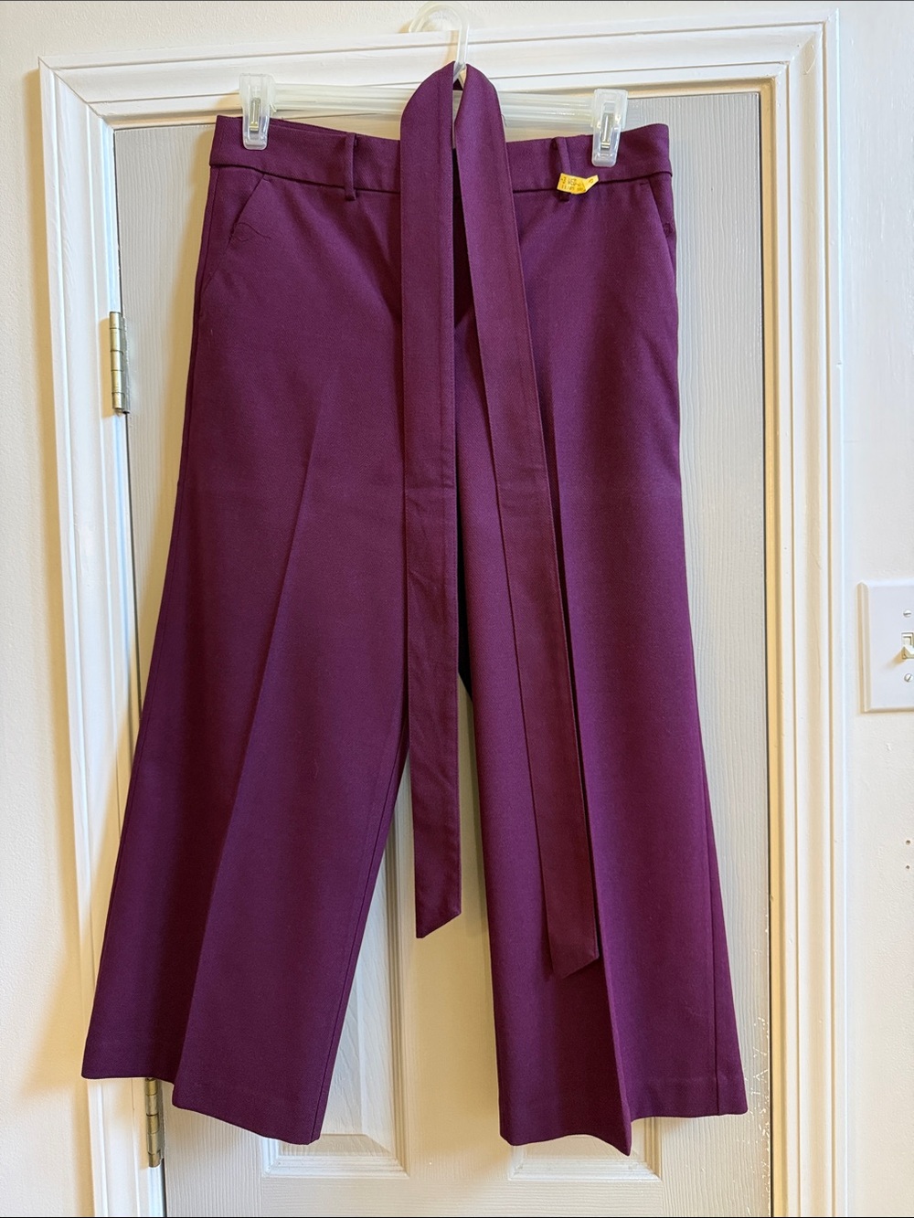 Loft Fall/Winter Plum Wide-Leg Tie Waist Pants